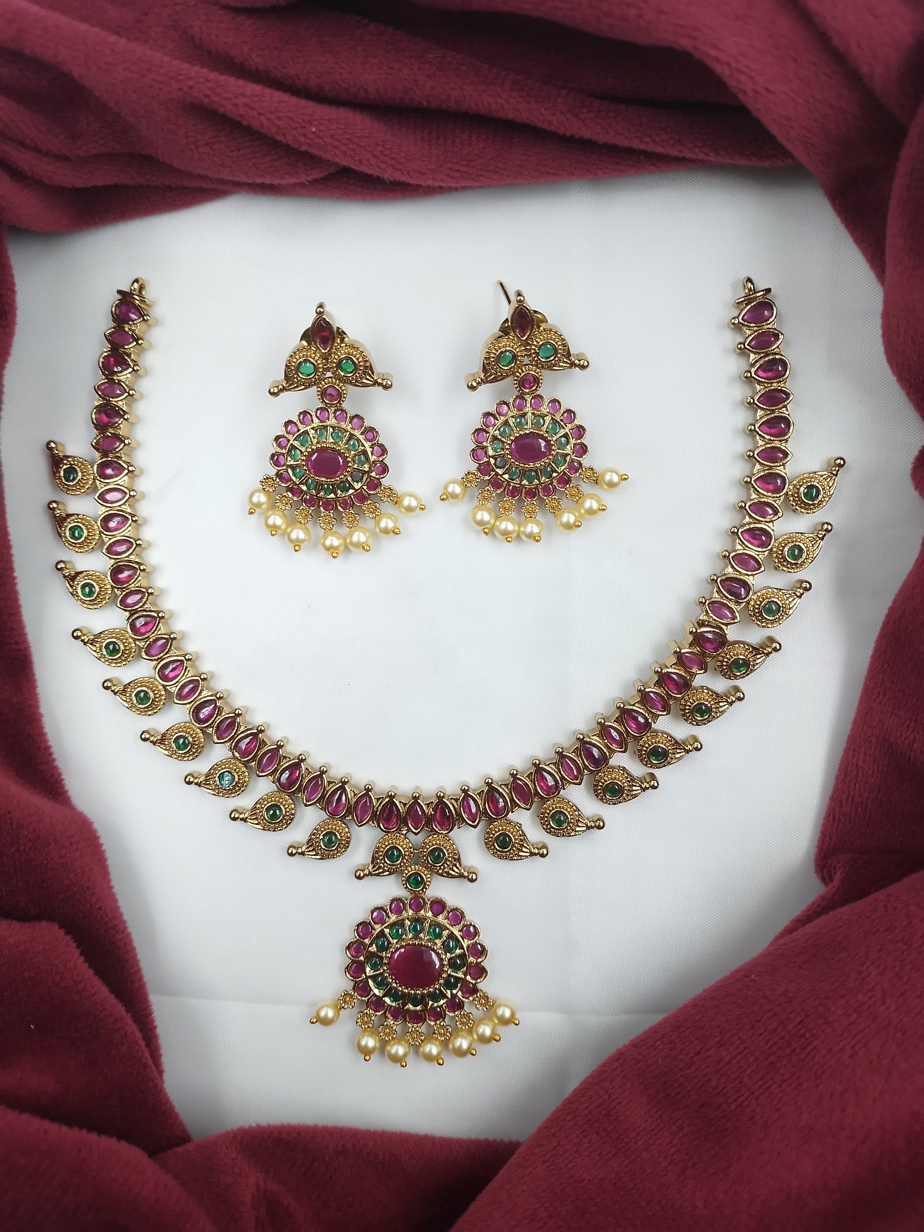 PREMIUM QUALITY MANGO DESING NECKLACE SET