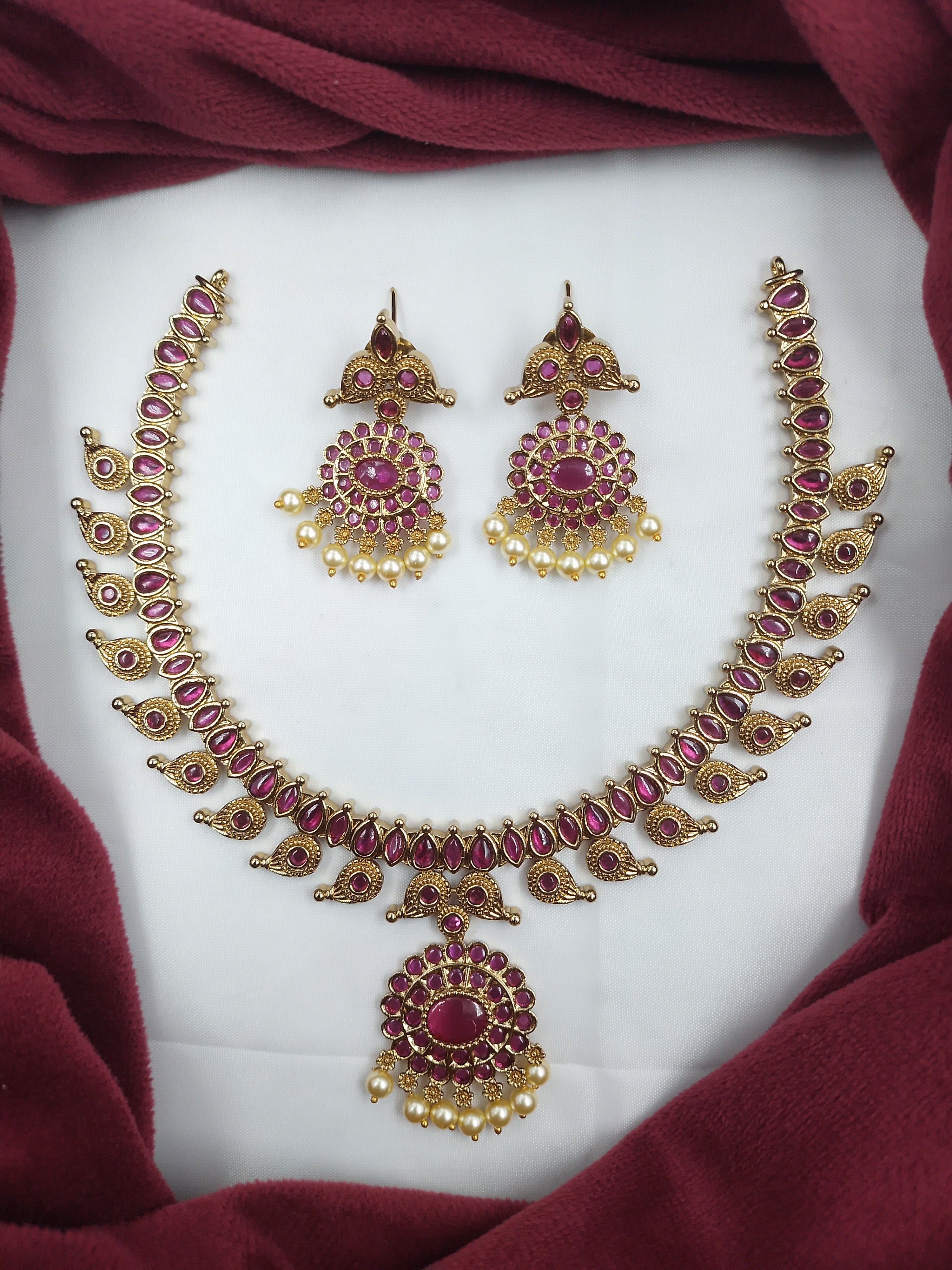 PREMIUM QUALITY MANGO DESING NECKLACE SET