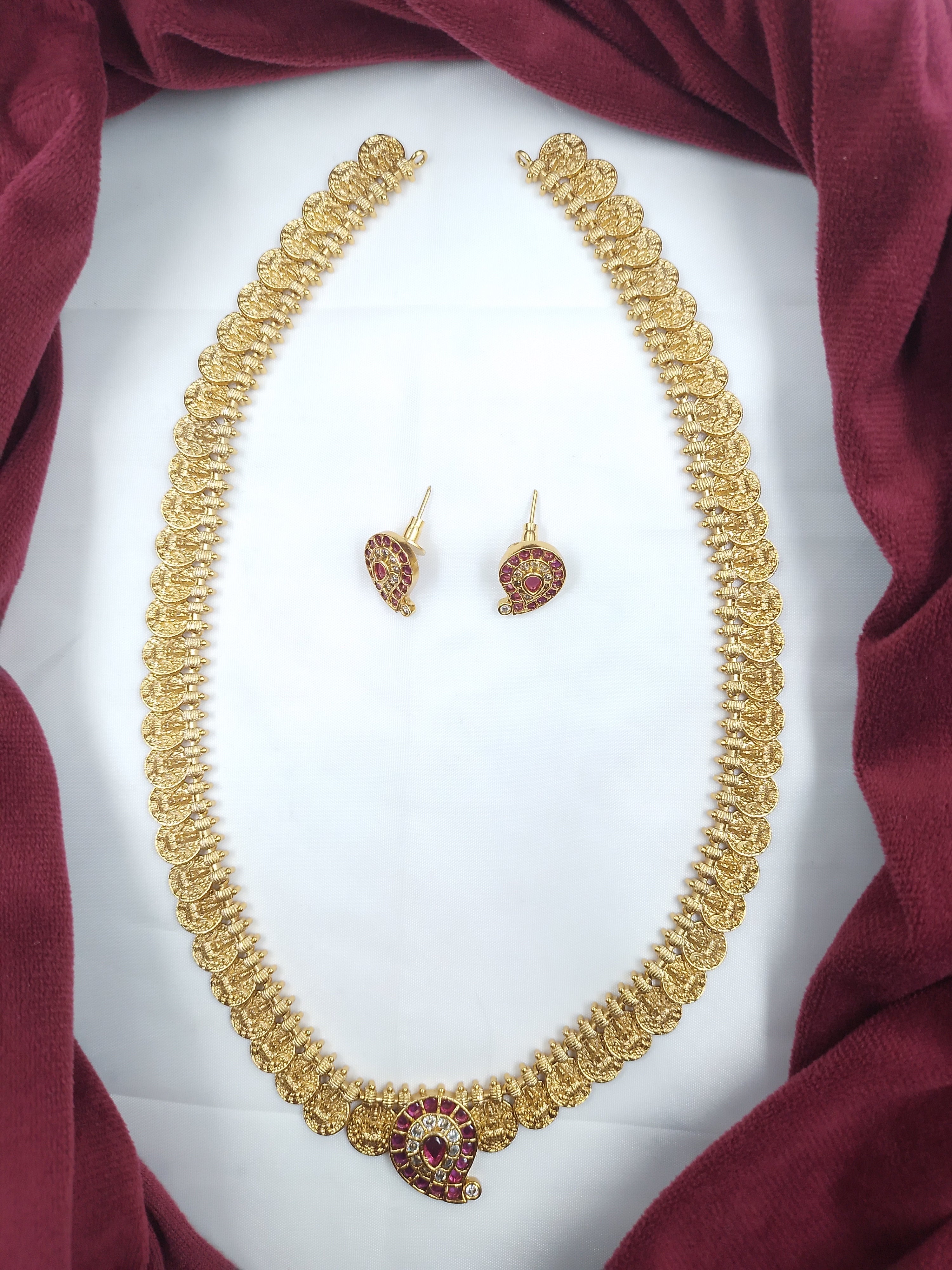 PREMIUM QUALITY MATT BRASS HARAM SET