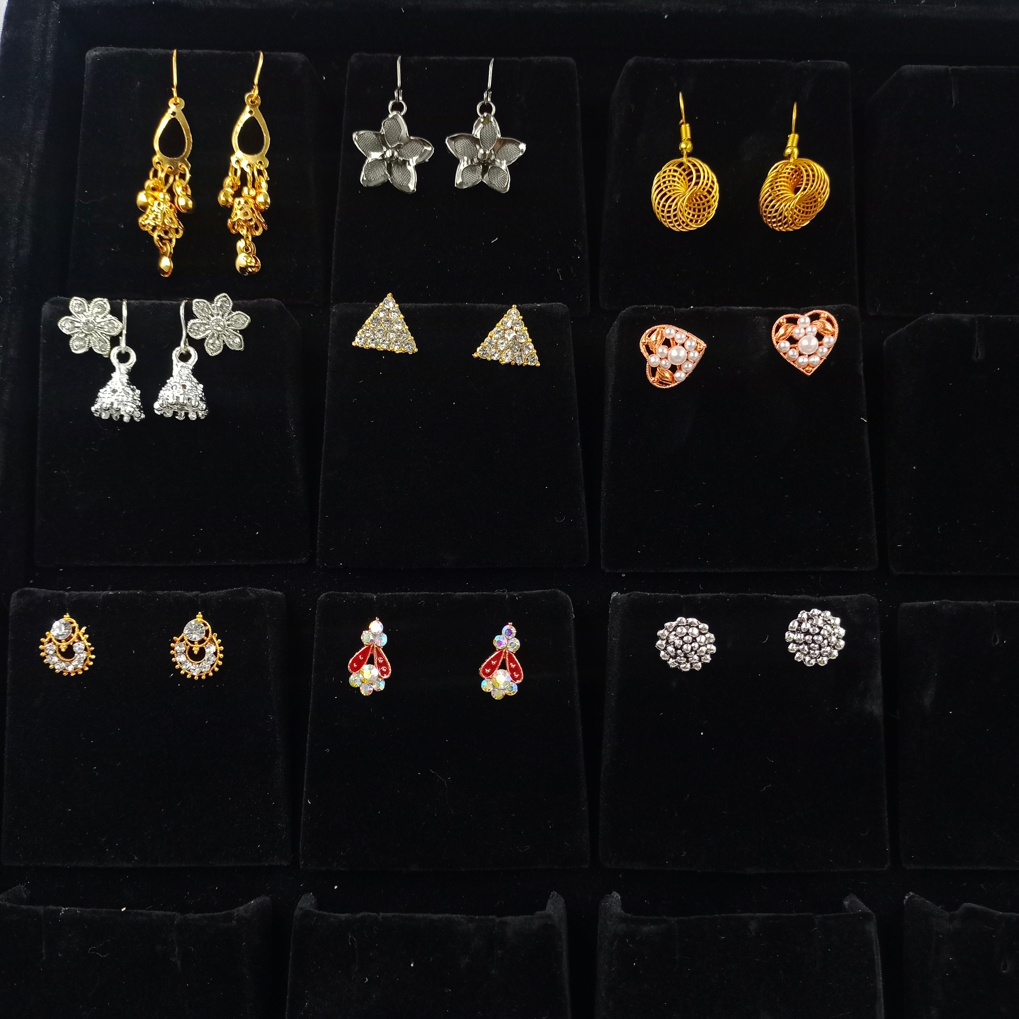 10 pcs set colour Mix Design earrings