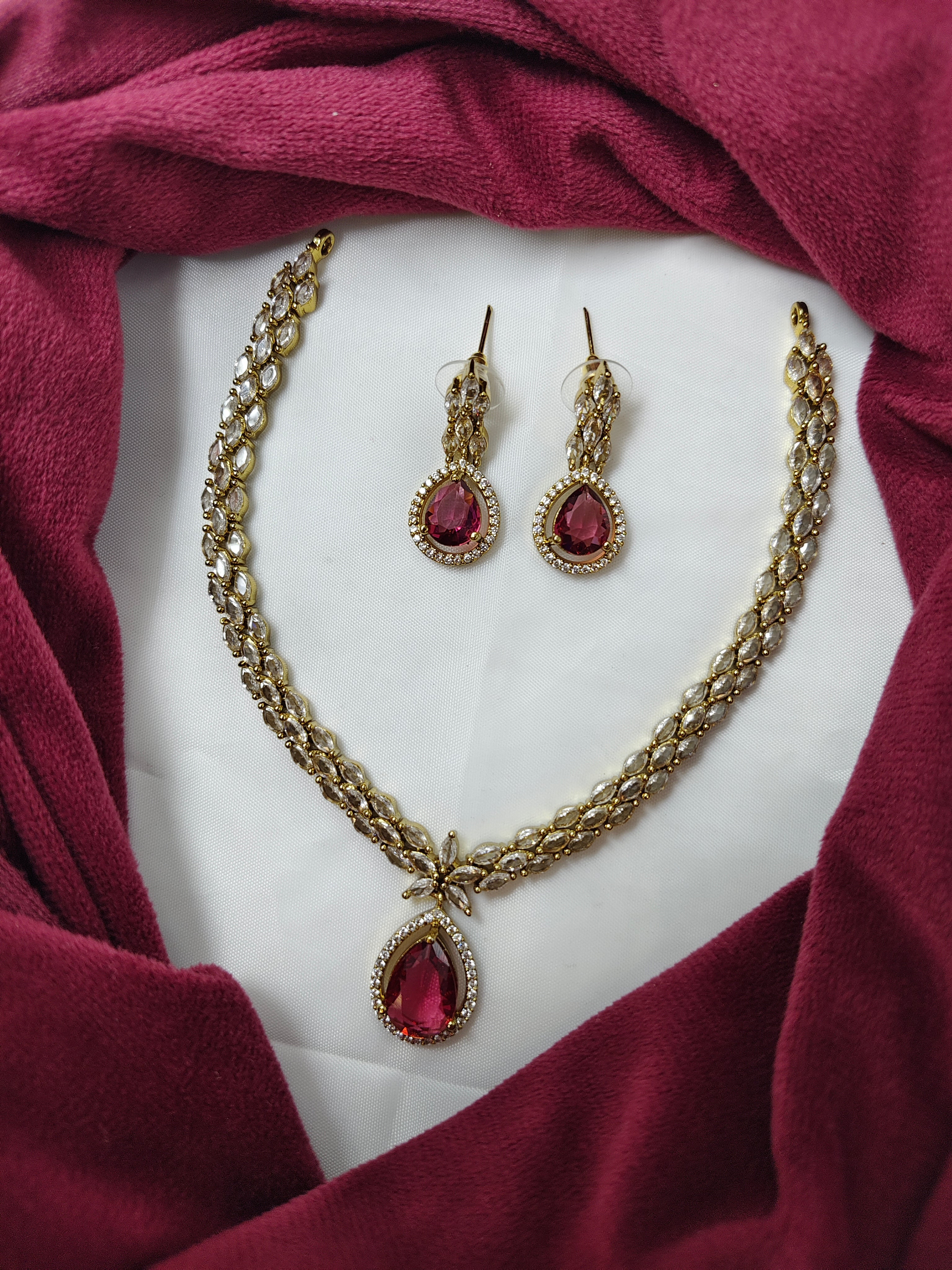 AMERICAN DIAMOND(AD)-NECKLACE SET