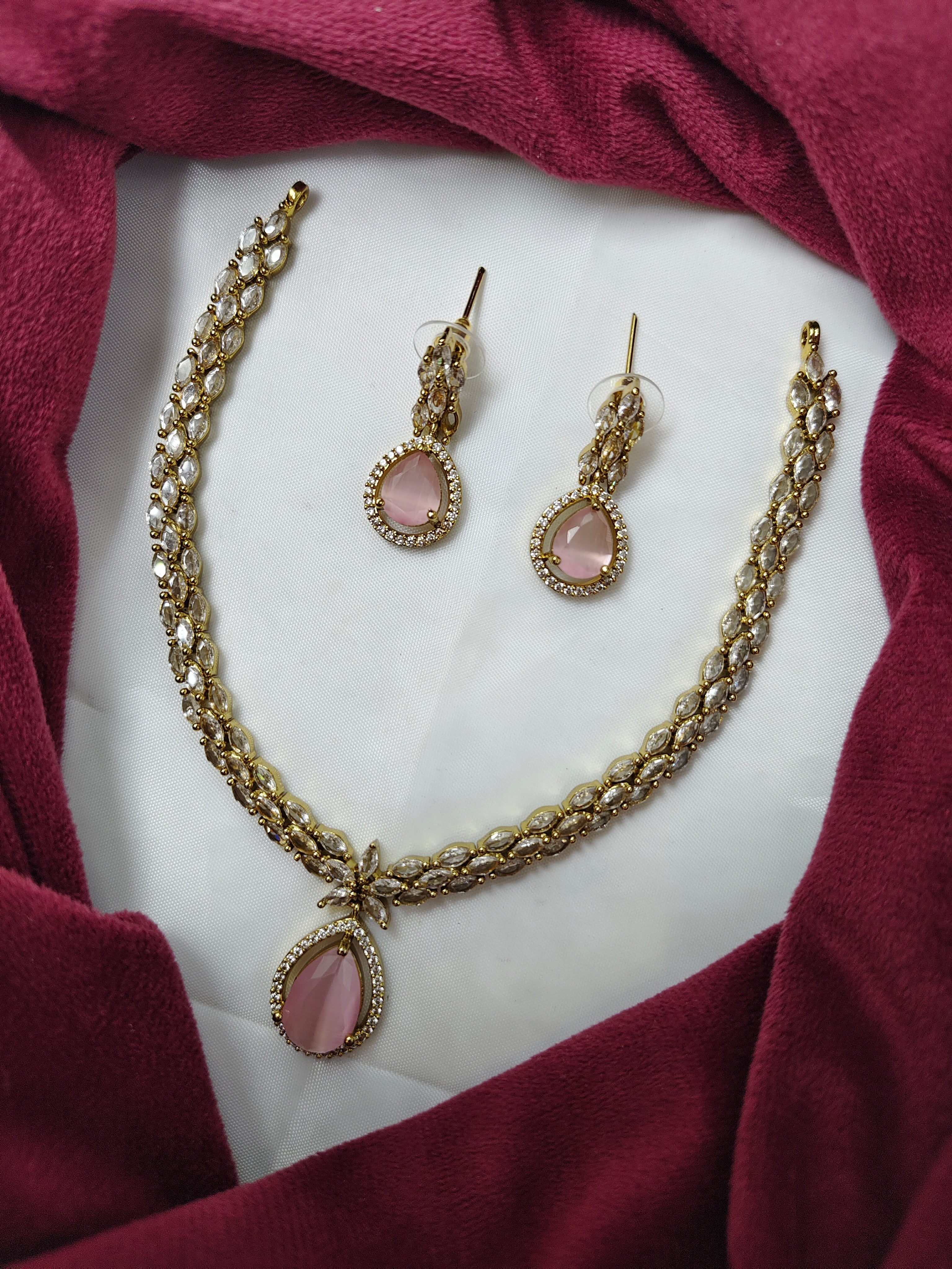 AMERICAN DIAMOND(AD)-NECKLACE SET