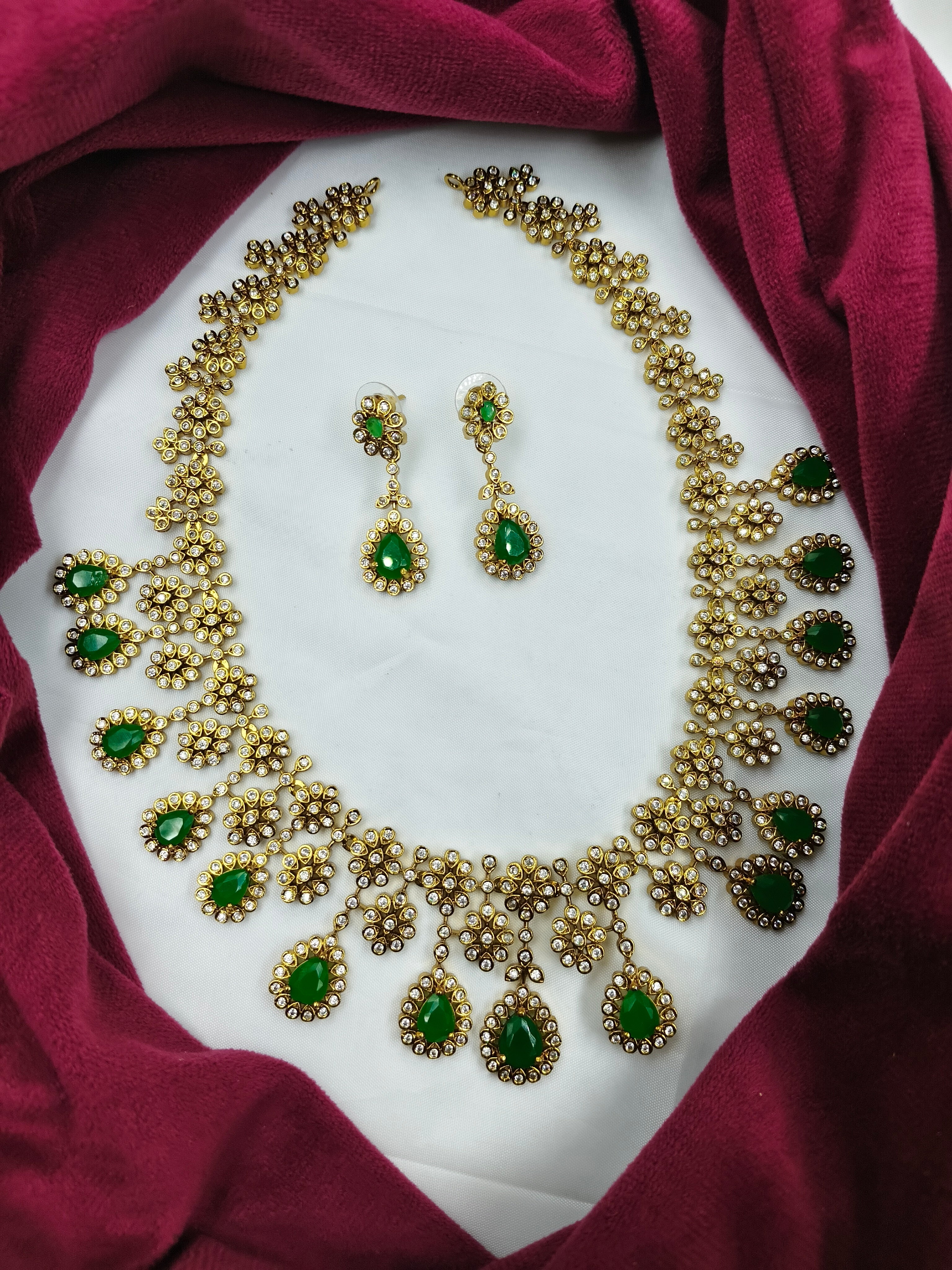 AMERICAN DIAMOND (AD)  HARAM SET