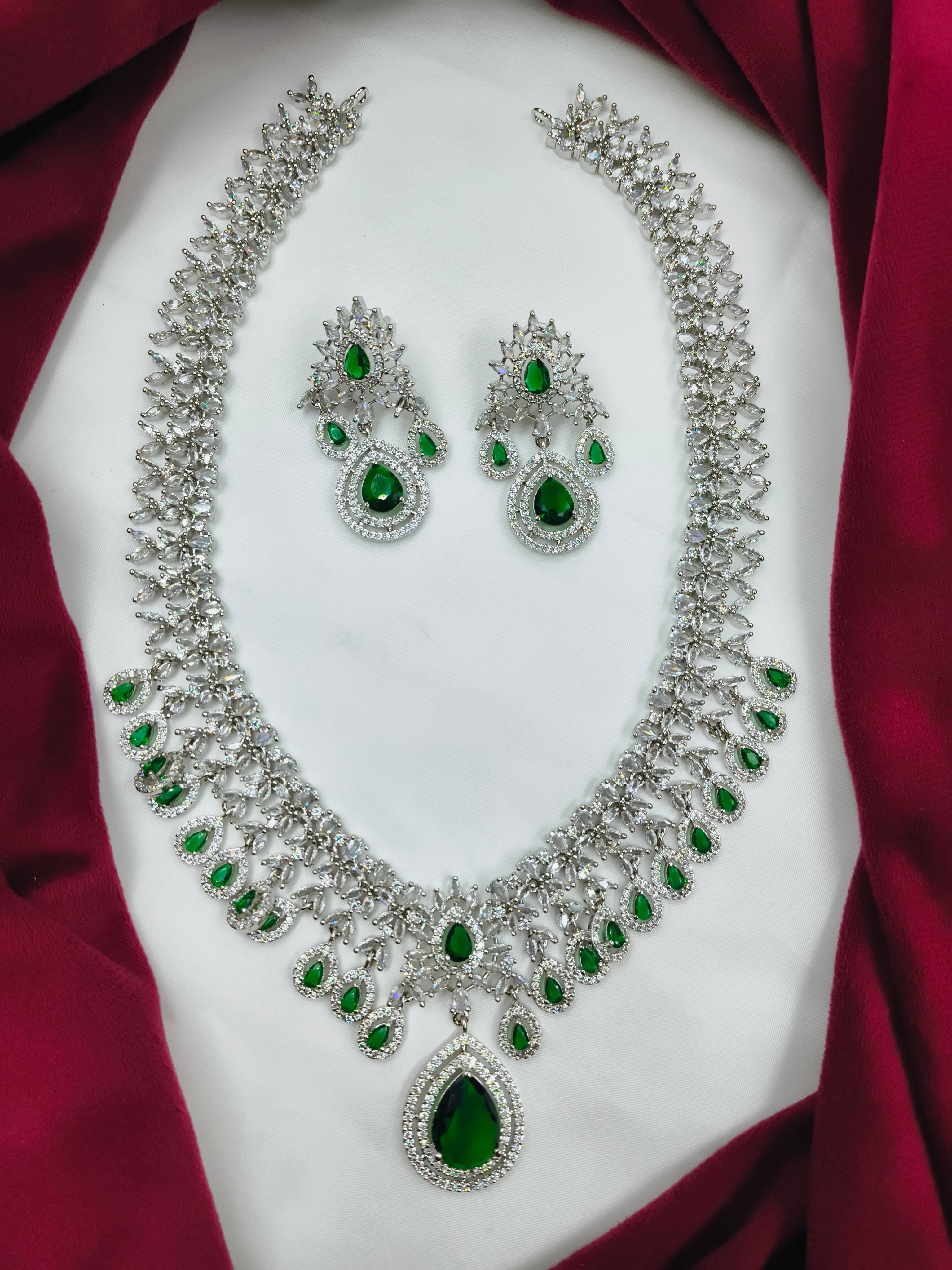 AMERICAN DIAMOND (AD)  HARAM SET