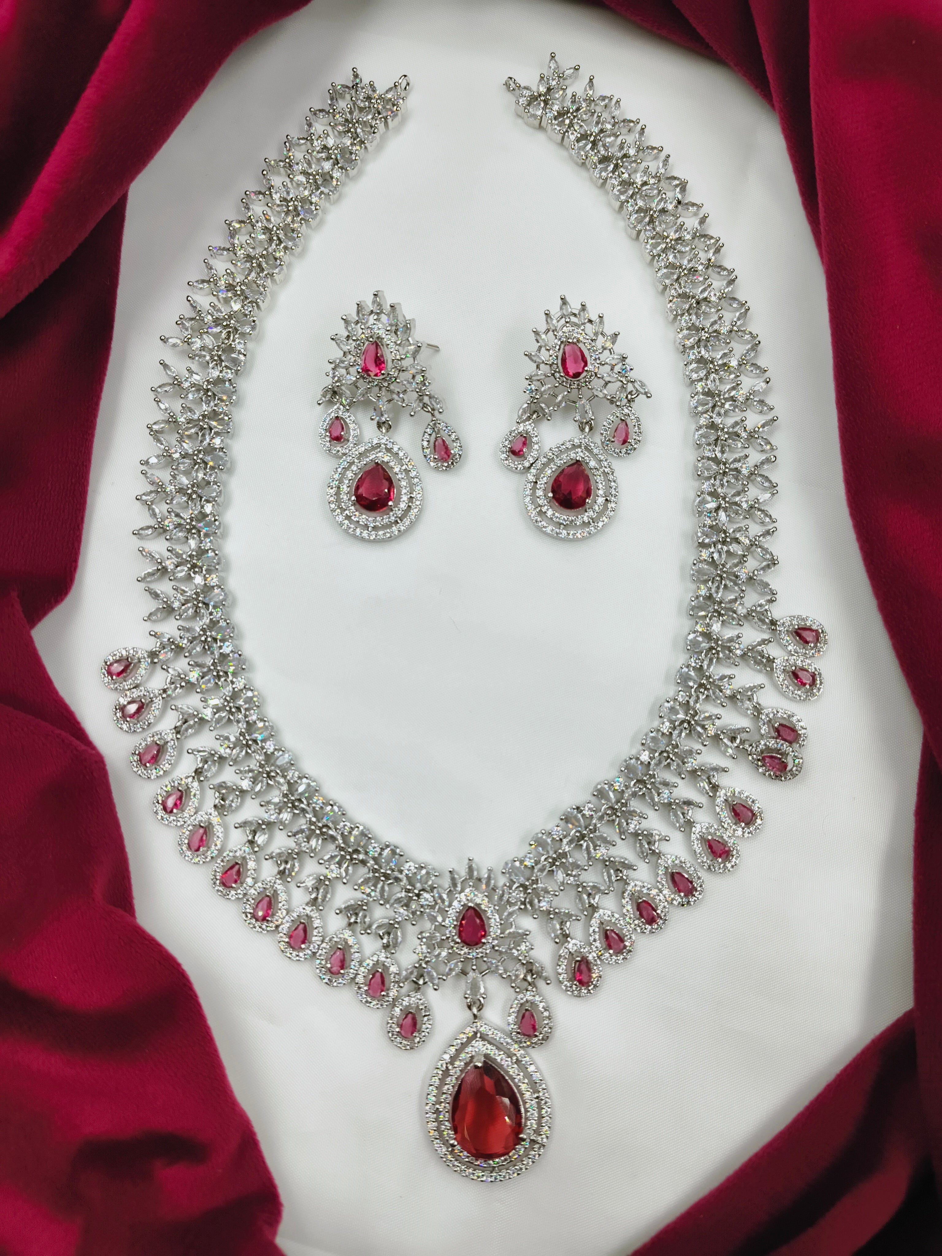 AMERICAN DIAMOND (AD)  HARAM SET