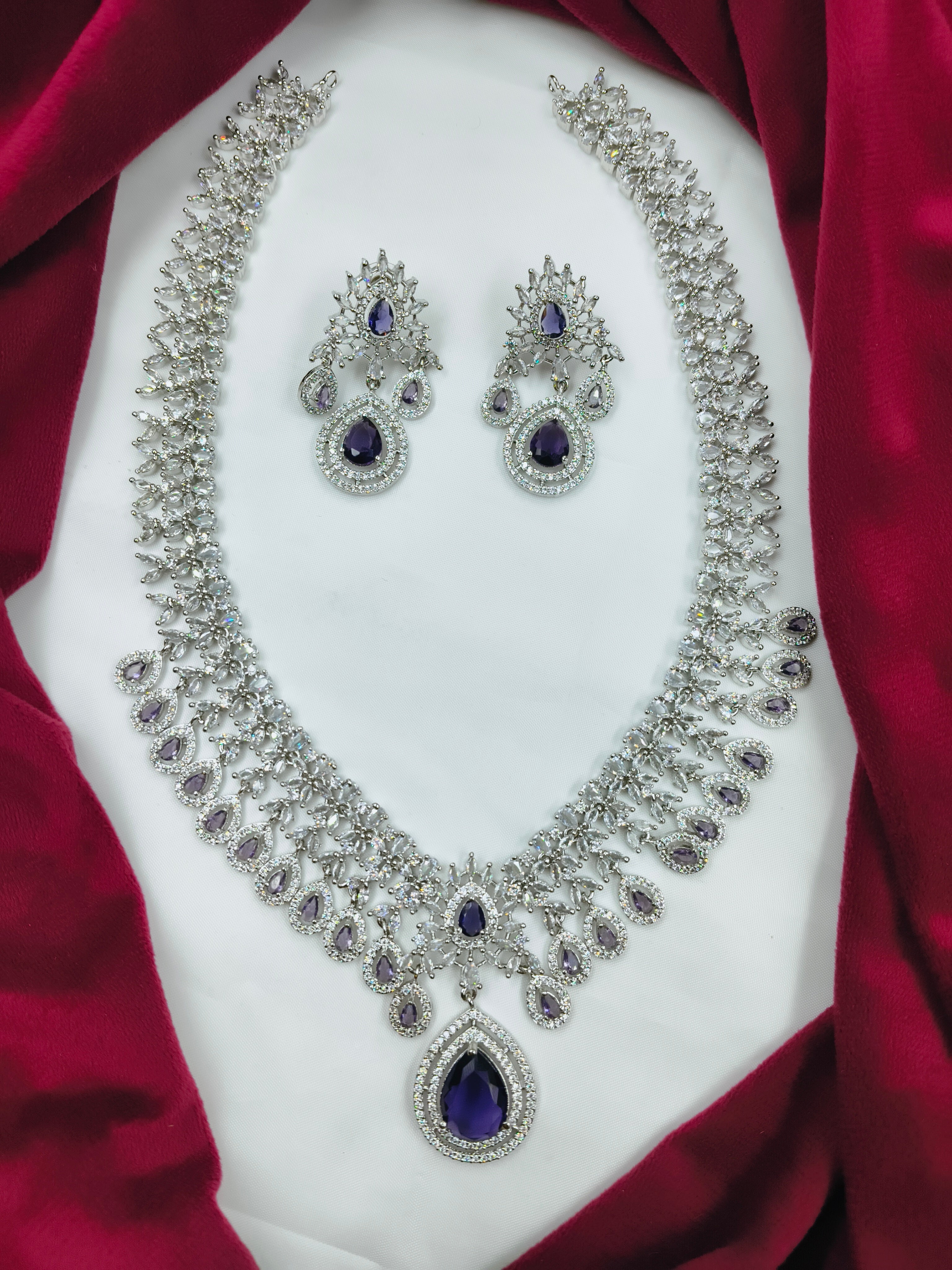 AMERICAN DIAMOND (AD)  HARAM SET