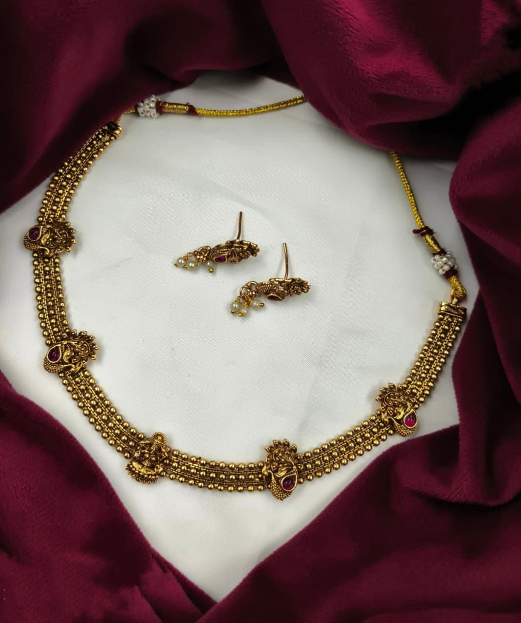 PREMIUM QUALITY MATT BRASS NECKLACE SET