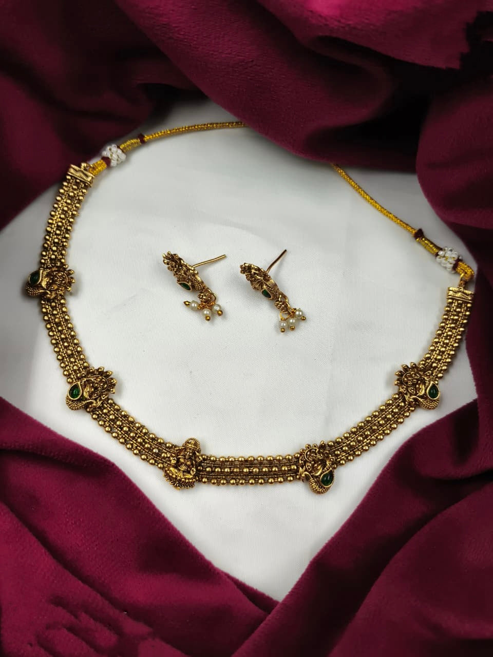 PREMIUM QUALITY MATT BRASS NECKLACE SET