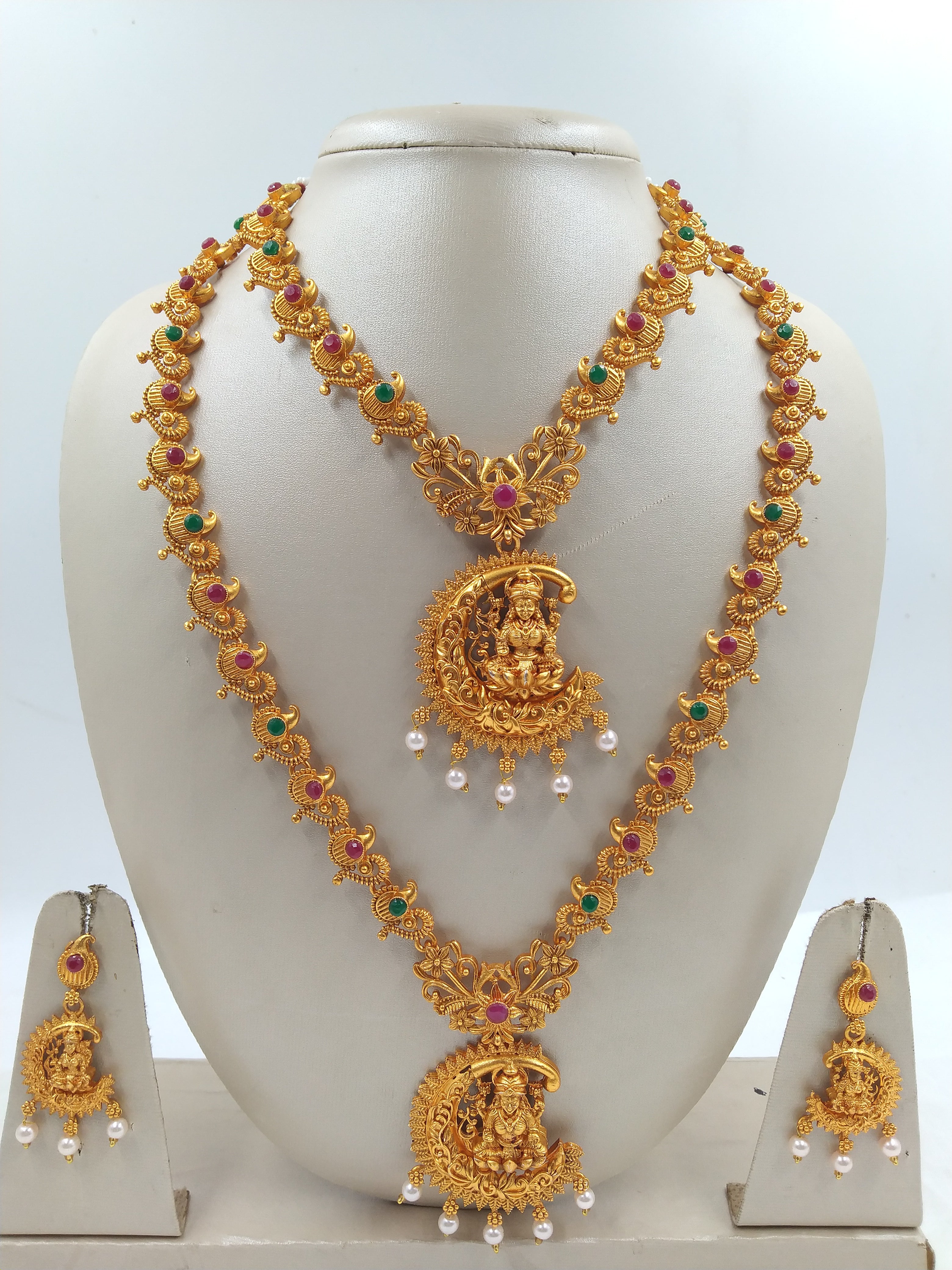 Unique Temple Motif South-Indian combo jewellerysetfor women